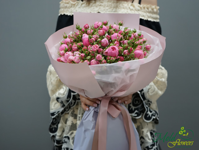 Bouquet of pink peony roses ''Summer Melody'' photo